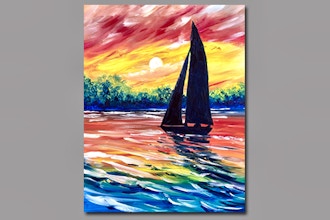 Paint Nite: Sailing on a Rainbow